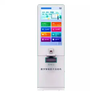 27 polegadas touch screen recibo A4 impressão IC ID RFID Barcode QR code card reader self service quiosque