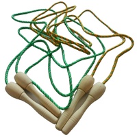 Corde à sauter en bois unisexe de haute qualité avec poignée en corde de coton et longueur réglable