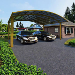 Abri de voiture double en métal et polycarbonate Système d'abri de voiture personnalisé Abri de voiture en aluminium facile à monter en porte-à-faux Extérieur pour stationnement de voiture - Product Image 1