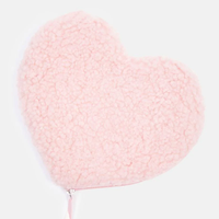 Logo personnalisé rose en forme de coeur fermeture éclair moelleux Teddy tissu cosmétique maquillage maquillage trousse de toilette lavage pochette de voyage