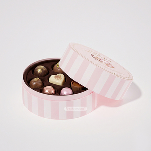 Caja de Regalo de Chocolate con Tapa y Base Redondas de Papel de Grado Alimenticio, Hecha a Mano con Logotipo Personalizado <span class=keywords><strong>para</strong></span> el Día de San Valentín - Product Image 2