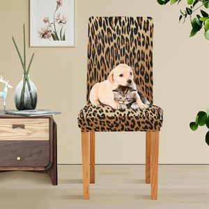 ชุดผ้าคลุมเก้าอี้รับประทานอาหารลายเสือดาวที่ทันสมัยสำหรับใช้ในห้องครัวโรงแรมร้านอาหาร4ชิ้นยืดได้ - Product Image 2