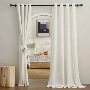 Bindi Semi Sheer 108 en cortinas transparentes con filtro de luz cortina de mezcla de lino y lino para el hogar