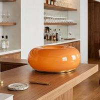 Lampe de chevet moderne de luxe en forme de donut, alimentée par courant alternatif, avec contrôle tactile, lumière ambiante en verre à intensité variable pour la décoration de chambre à coucher