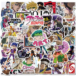 50 ชิ้นอะนิเมะโจโจ้ บิสเซอเร แอดเวนเจอร์การ์ตูนกราฟฟิตี้สติกเกอร์สำหรับสเก็ตบอร์ดกระเป๋าเดินทางแล็ปท็อปขวดโทรศัพท์ DIY ป้ายกำหนดเอง - Product Image 5