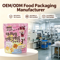 Sachet Doypack Personnalisé en PET CPP de Qualité Alimentaire, Épaisseur 10c, avec Fermeture Zip Refermable pour Emballage de Snacks, Biscuits et Sachima