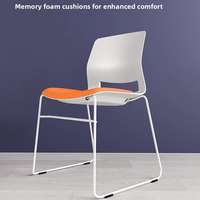 Chaises de bureau modernes à cadre métallique les plus vendues, sans accoudoirs, adaptées aux salles de formation et aux salles de conférence, empilables