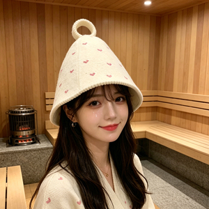 Gorro de Sauna de Fieltro de Lana de Doble Capa con Logotipo Bordado, Diseño Natural Resistente al Calor, Estilo Tipo Cubo, Gorro de Regalo para Banya - Product Image 3