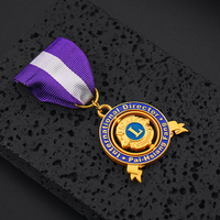 Medallón rotativo de oro internacional, metal, esmalte suave personalizado