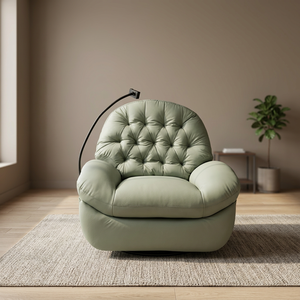Sillón de Cuero Acolchado Moderno, Muebles de Sala de Estar de Estilo Contemporáneo, Diseño de Respaldo Sólido para Uso Doméstico - Product Image 3