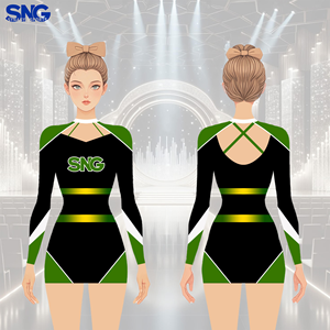 Uniforme de Baile para Animadoras al por Mayor, Conjunto Juvenil de Práctica con Shorts, Top y Falda con Pedrería, Hecho en China para All Star Cheer - Product Image 1
