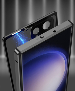 Kim loại khung bảo hiểm Magnetic <span class=keywords><strong>Cover</strong></span> quay lại chống sốc <span class=keywords><strong>snap</strong></span>-<span class=keywords><strong>on</strong></span> trường hợp điện thoại Matte PC trường hợp khó khăn đối với Samsung Galaxy S23 siêu S23 cộng với - Product Image 2