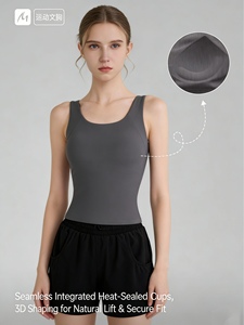 Top Deportivo Acanalado para Mujer con Sujetador Incorporado - Top Corto de Yoga con Espalda Descubierta Personalizable con Tu Logotipo a la Moda - Product Image 5