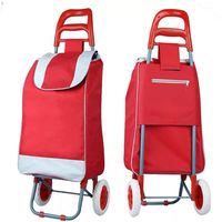 Sac de chariot pliant d'épicerie de légumes de marché commercial pliable léger chariot pliant portatif de chariot à provisions avec la roue