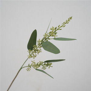 Simulated Eucalyptus Leaves With Fruit Home Table Ornaments Decorative Flowers 2 Forks <strong>Artificial</strong> Seeded Eucalyptus Branches - Product Image 6