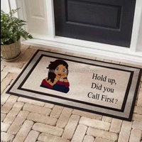 Tapis de porte en polyester gris, blanc de course automobile, vierge, pour sublimation