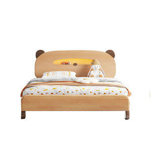 Letto singolo in legno di faggio dal design moderno per bambini e bambine, con sponde di sicurezza e box gioco per neonati - Product Image 3