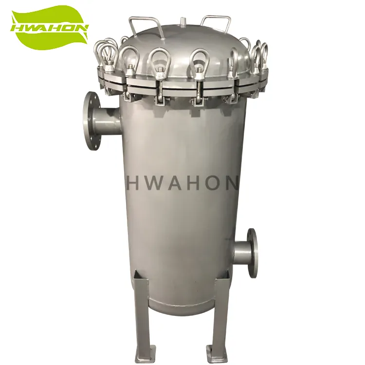 Apparecchiatura di filtrazione rapida per olio di scarico dell'acqua refrigerata che apre l'alloggiamento del filtro a sacco in acciaio inossidabile