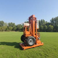 Petite machine de forage de puits d'eau portable à traction électrique, profondeur 100m, 5.5kw, 380V/220V, avec boîte de vitesses, modèle YJC