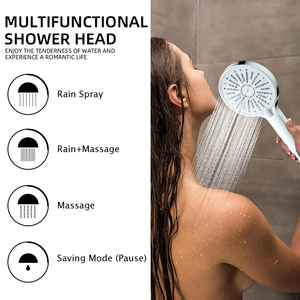 <strong>Spray</strong> <strong>Shower</strong> <strong>Head</strong>- 4 Functions 12cm Water Saving Plastic High Pressure <strong>ECO</strong> Stop <strong>Shower</strong> for Bathroom(Ningbo Factory) - Product Image 3