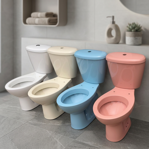 โถสุขภัณฑ์เซรามิกดีไซน์เรียบง่ายสีส้มแบบสองชิ้น พร้อมระบบ P-Trap และ S-Trap ผลิตในอินเดีย - Product Image 6