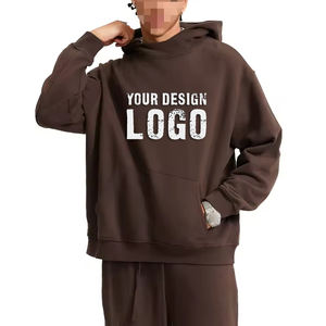 Sudadera con Capucha para Hombre, Estilo Casual, Color Sólido, Holgada, con Forro Polar, MOQ Bajo, Personalizable, al por Mayor, OEM, Hombros Caídos, Sin Cordón - Product Image 1