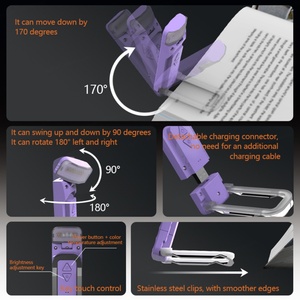 Mini USB Rechargeable Brightness Adjustable Perfect Bookmark Bed Reading <b>Light</b> - Product Image 3