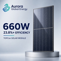 Module solaire monocristallin bifacial 660W, performance stable sous intensité lumineuse variable, projets solaires mixtes sur réseau