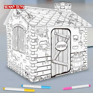 De <span class=keywords><strong>dibujo</strong></span> diy juguete 3D niños de papel artesanal playhouse hecho a mano graffiti caja de cartón casa de juegos para los niños - Product Image 3