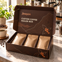 Boîte d'expédition personnalisée pour café, carton ondulé, emballage brun avec feuille de cuivre pour livraison au détail