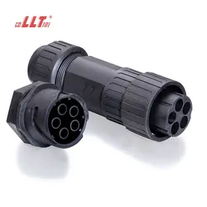 Llt 600V 20a 5pin Montageschroef Ip68 Waterdichte Connector Met Ronde Paneel Mount Fotovoltaïsche Connector