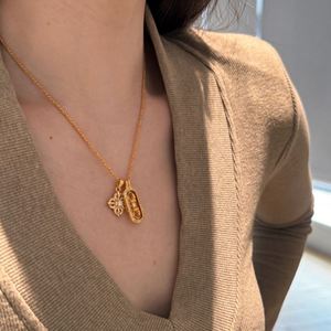 Dylam Special Design Fine Fashion Jewelry 925 Sterling Silver 22K Gold Plated 5A Zirconia Flower <b>Cross</b> Pendant Necklace - Product Image 3