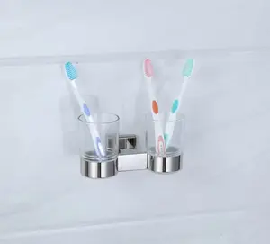 Moderno Anti-arrugginito accessorio da bagno portasciugamani portabicchieri portasapone portasce spazzolato gancio per accappatoio cromato resistente