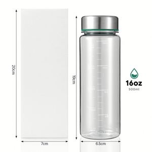 Botella Transparente para Smoothies con Logotipo Personalizado, 500 ml, Vaso para Bebidas de Tritán con Tapa Metálica para Gimnasios y Cafeterías - Product Image 4