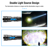 Boruit Linternas lanterne de chasse Rechargeable haute puissance torche Zoomable lumière Flash étanche lampe de poche Led avec affichage de puissance