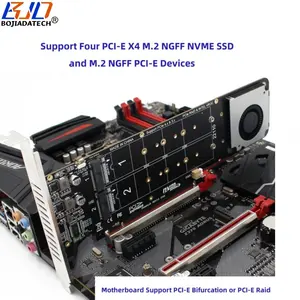 بطاقة محول محول PCI-E 16X PCI Express X16 إلى M.2 M-فتحة مفتاح محول مع مروحة لـ M2 SSD