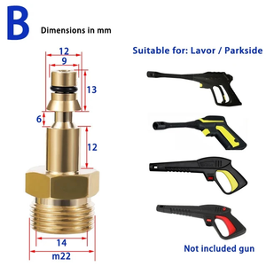 Accesorio para Lavado de Autos, Conector de Manguera M22 de 14 mm, Adaptador para Lavadora a Presión Portátil Karcher, Lavor, Bosch, <span class=keywords><strong>Nilfisk</strong></span> - Product Image 5
