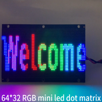 Papan Tampilan LED Dot Matrix Mini 64x32 Warna Penuh yang Dapat Diprogram OEM Kustom dengan Animasi untuk Toko Ritel