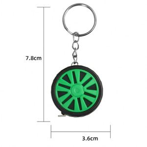 1m 3ft Tire Shaped <b>Mini</b> Tape Measure Keychain Retractable Carbon Steel Metal Ruler Portable Car Wheel Pocket Measuring Tool - Product Image 3