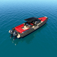 Bateau pneumatique de luxe de 10,6 m conçu en Italie, bateau pneumatique en aluminium de 35 pieds, coque à marches en Hypalon, bateau de patrouille rapide, bateau de tourisme gonflable