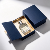 Boîte cadeau de luxe magnétique en forme de livre, gaufrée, avec ruban en satin et insert en velours, logo personnalisé quadricolore, vide, rigide, pour parfum