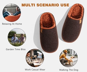 Chaussons en mousse à mémoire de forme pour hommes avec doublure en <span class=keywords><strong>feutre</strong></span> - Chaussons d'intérieur et d'extérieur à enfiler pour la maison, l'hôtel et le jardin (ODM/OEM) - Product Image 6