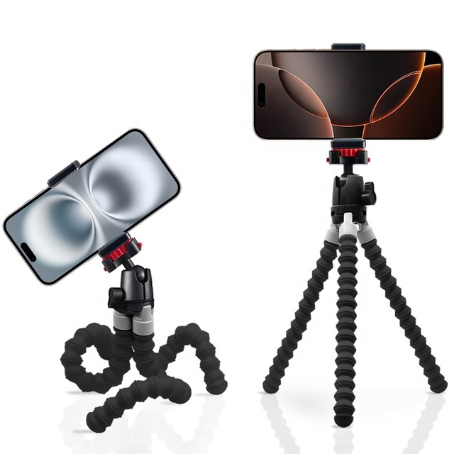 MEDALight Universal Mobile Phone Mini Tripod Octopus Style Waterproof Shockproof ABS Aluminum Stand for Camera Phone Folding
