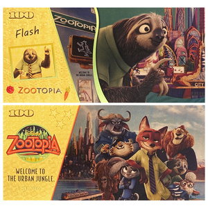 Billet de banque en feuille d'or <span class=keywords><strong>Judy</strong></span> Hopps Nick Wilde Flash, billet commémoratif de dessin animé pour collection ou cadeau - Product Image 5