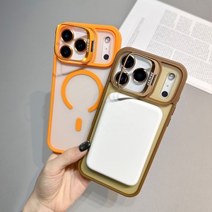 Étui mat de support d'objectif d'anneau de luxe pour <span class=keywords><strong>iPhone</strong></span> 16 <span class=keywords><strong>Pro</strong></span> Max 17 Air 15 14 Plus 13 12 <span class=keywords><strong>11</strong></span> couverture arrière à changement magnétique transparent - Product Image 4