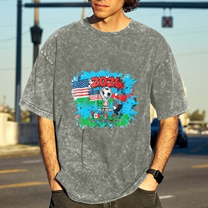 T-shirt pour hommes US Stock Football Fans Coupe du Monde 2026 USA Canada Mexique Imprimé graphique Vintage Style urbain Manches courtes - Product Image 5