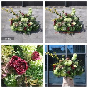 Wholesale Price green and red rose <b>hydrangea</b> Aisle Flower Runner for Wedding Decoration - Product Image 2