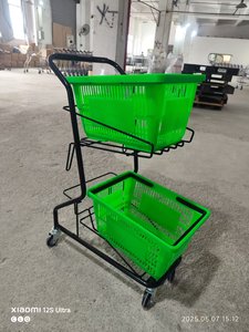 Carrito de Compras con Tres Cestas y Recubrimiento en Polvo de Color Negro, Tiendas en Filipinas, Carrito de Supermercado con Tres Cestas - Product Image 5