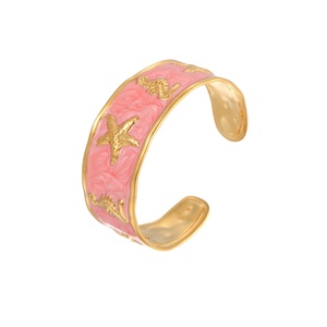 Pulseira Feminina Estilo Boêmio Havaiano com Abertura Exagerada, Bracelete Grosso Ajustável com Esmalte Colorido 18k, Estrela-do-mar e Cavalo-marinho - Product Image 6