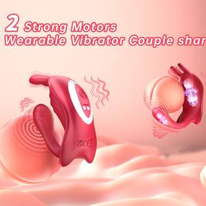Pakaian Dalam Wanita dengan <span class=keywords><strong>Vibrator</strong></span> Kupu-kupu, Kontrol Ganda via Aplikasi, Getaran Kuat, Stimulasi Titik G dan Klitoris, USB - Product Image 1